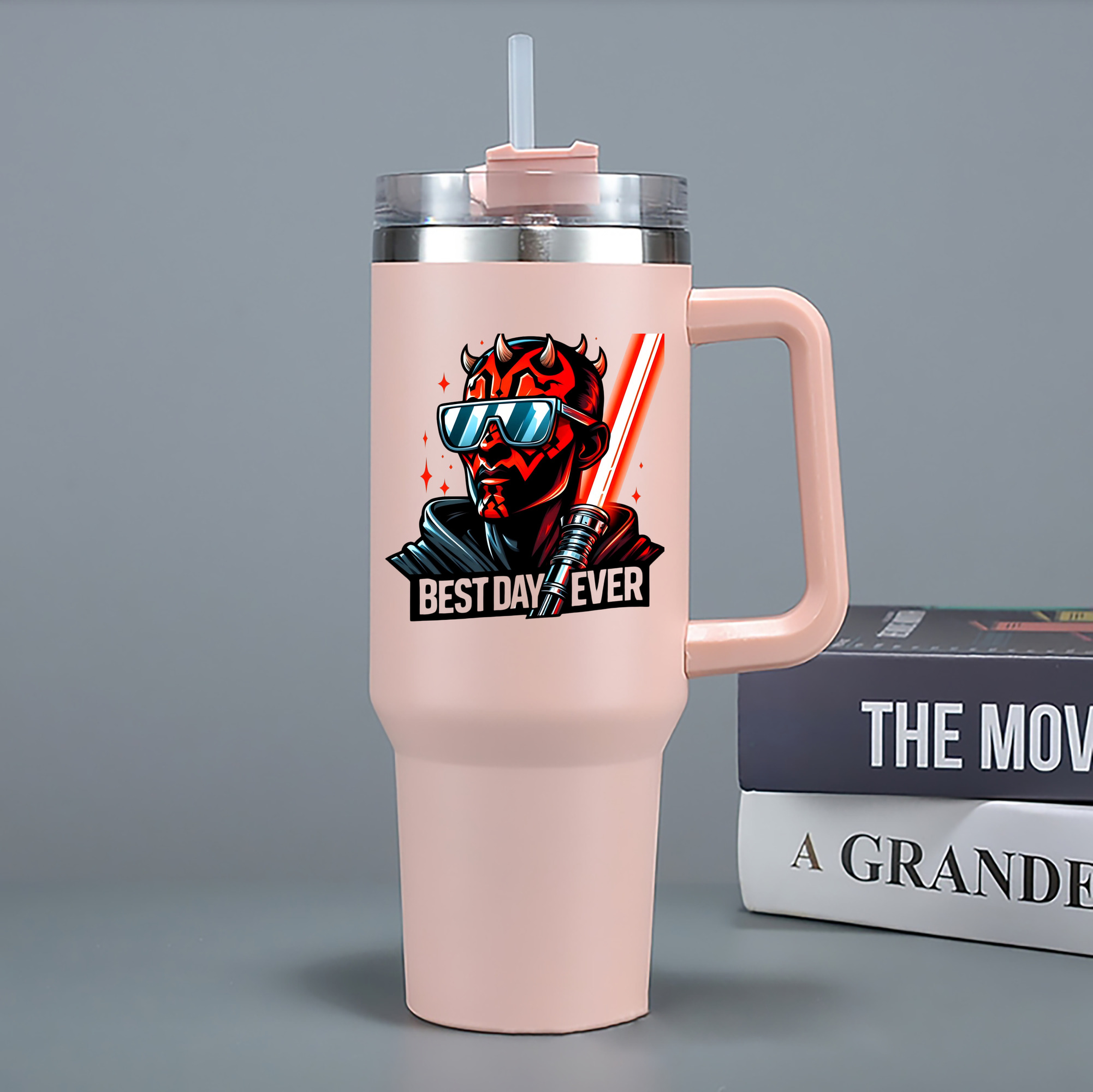 （画像用） スター・ウォーズ Star Wars 1200mL車用タンブラー - クリスタルステッカー（プラスチックストロー付き）